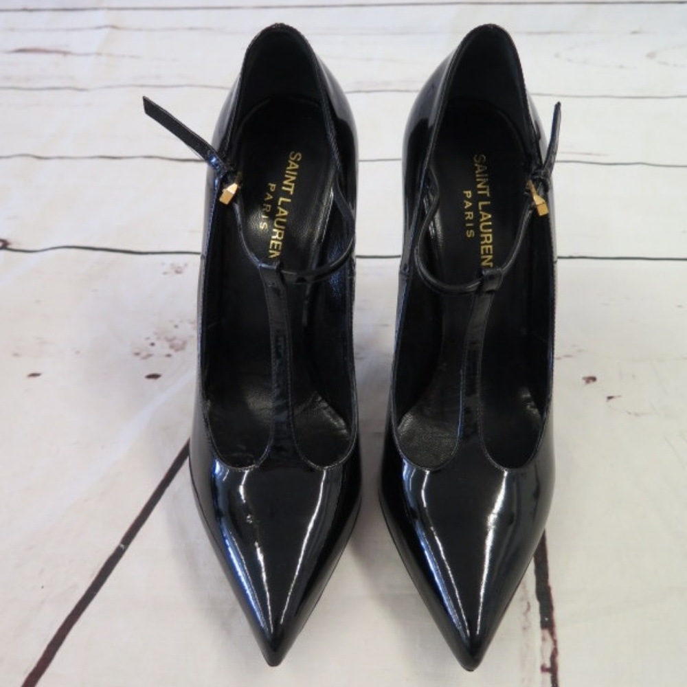 Saint Laurent Pump Black Patent Leather T-Strap - Picture 3 of 7